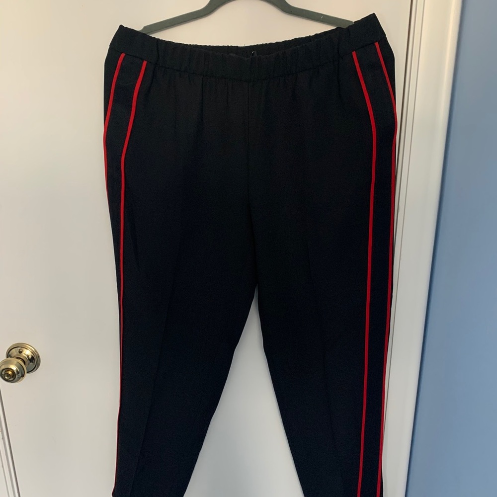 Banana Republic Black Pull On Elastic Waist Dress Pants